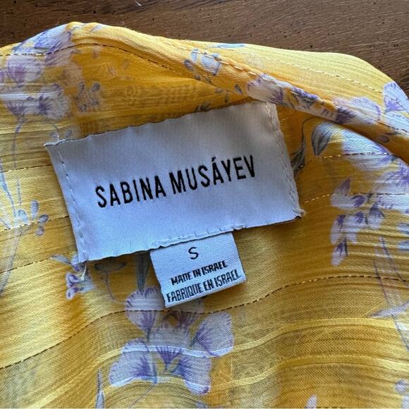 Sabina Musayev Emmanuelle Dress In Yellow Print - Picture 6 of 6